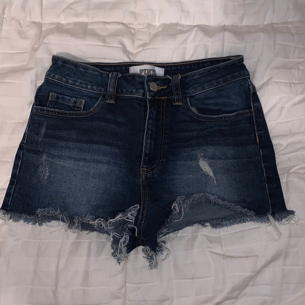 Pink Victoria’s Secret jean shorts